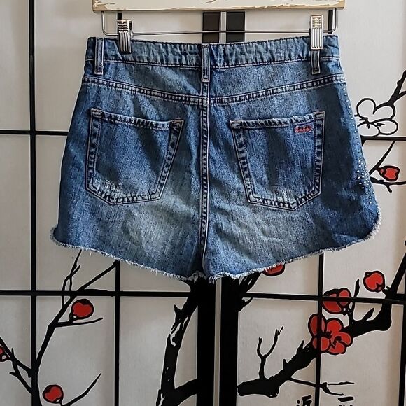 Ba&sh Sluego Denim Studded Shorts. - Picture 9 of 9